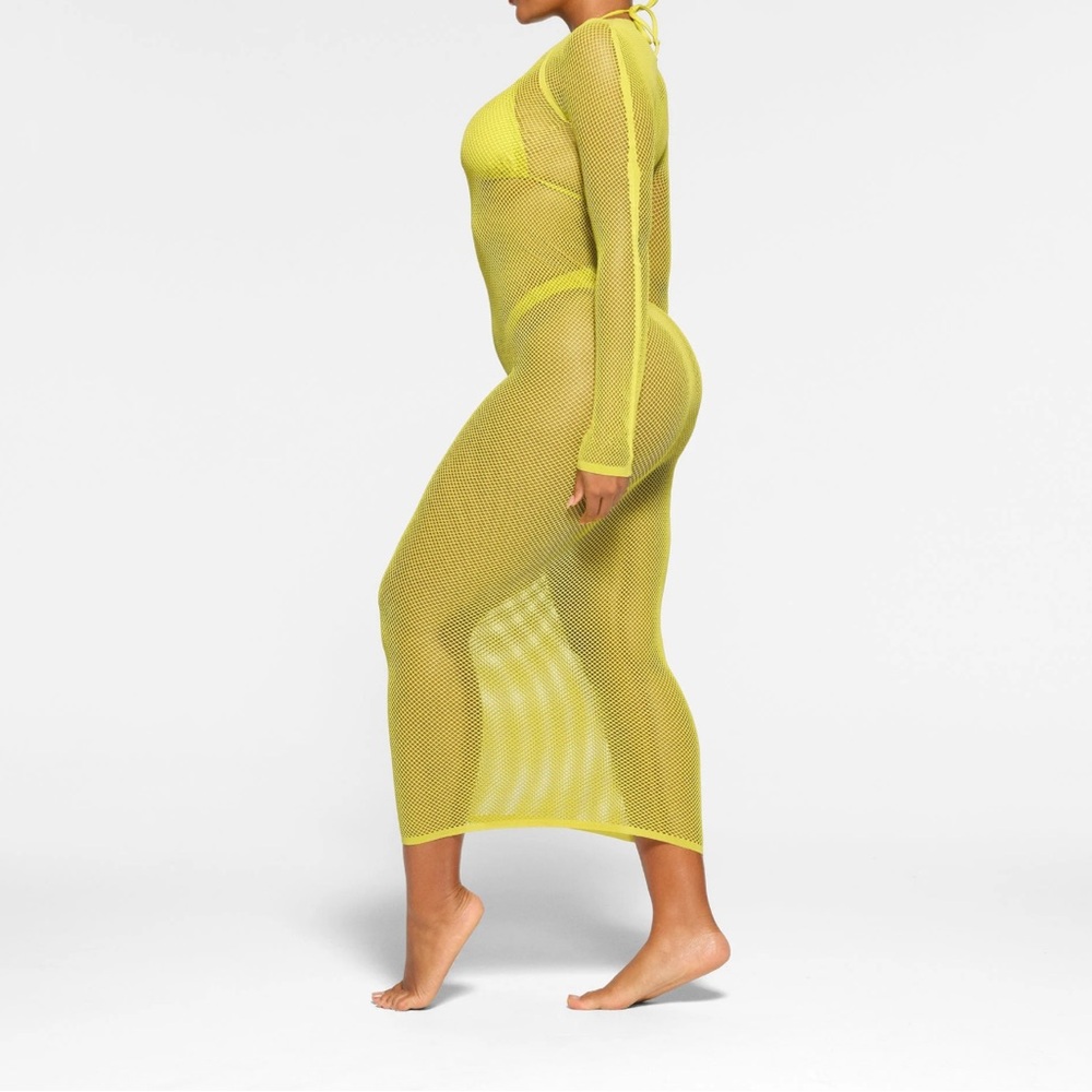 Sims Warp Knit Cover Up Long Sleeve Dress XXS- small